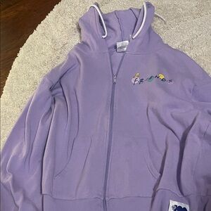 Kids Lavender Zip-Up Hoodie with Friends Logo